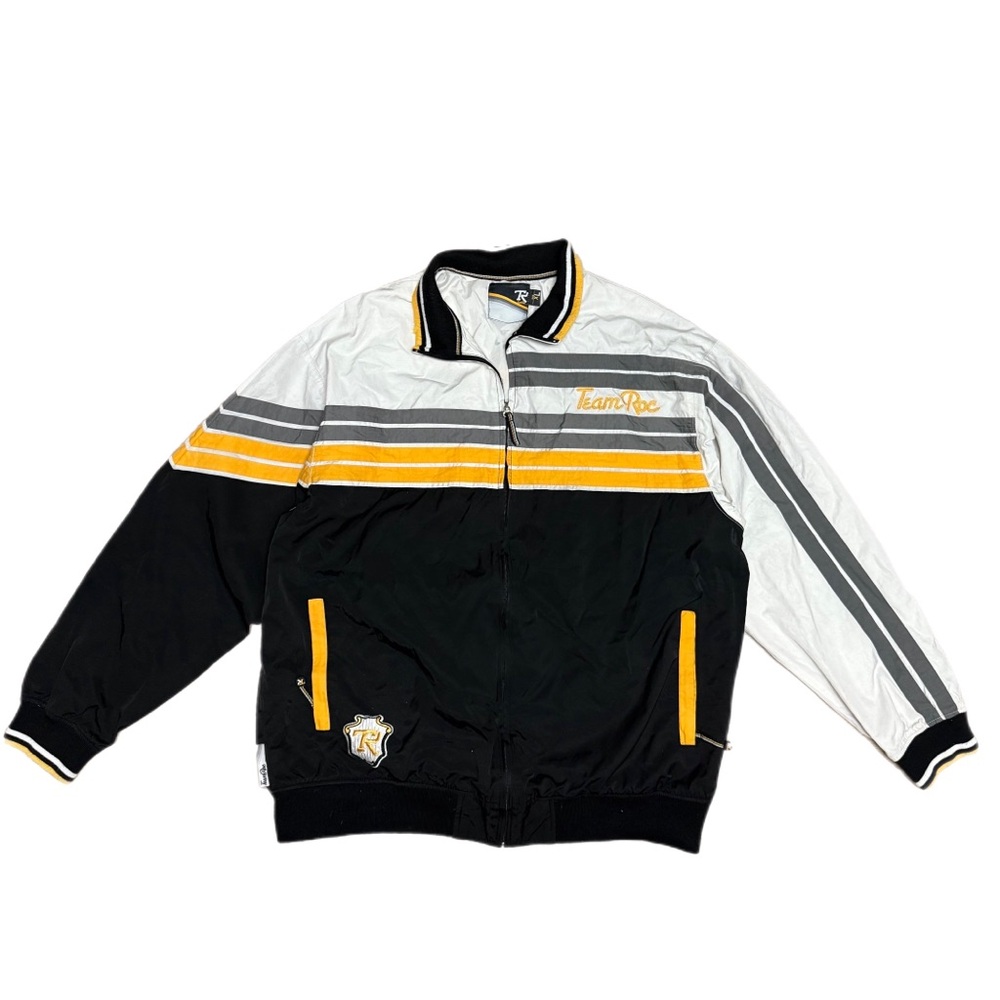 Rocawear Black, White, and Yellow Bomber Jacket